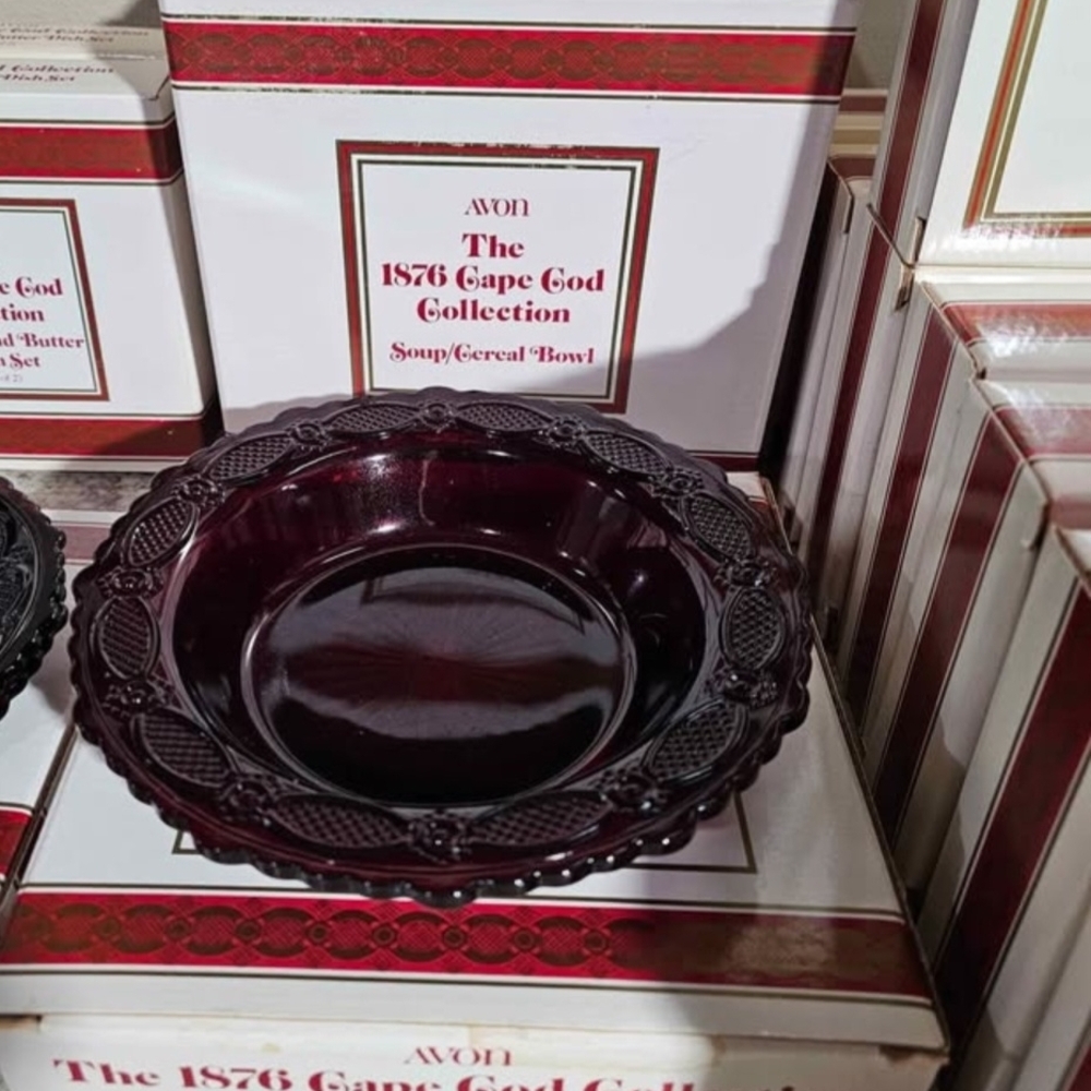 Avon 1876 Ruby Red Cape Cod Soup/Cereal Bowl